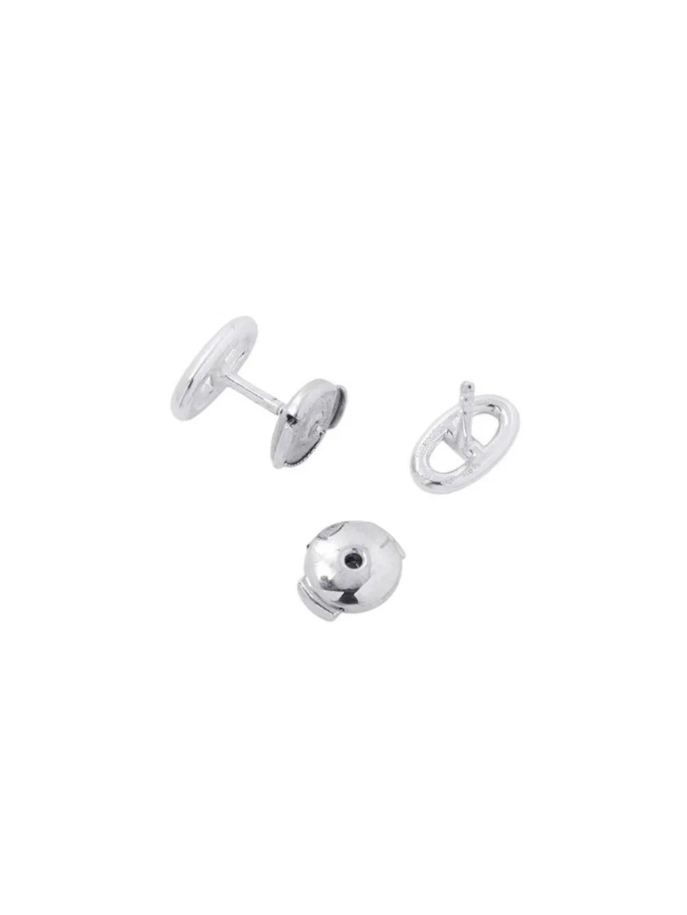 Hermes Earrings Farandole Chaine D'ancre Motif TPM Silver Stud